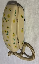 Vintage GST America Wall Desk Push Button Landline Phone Telephone With Flowers