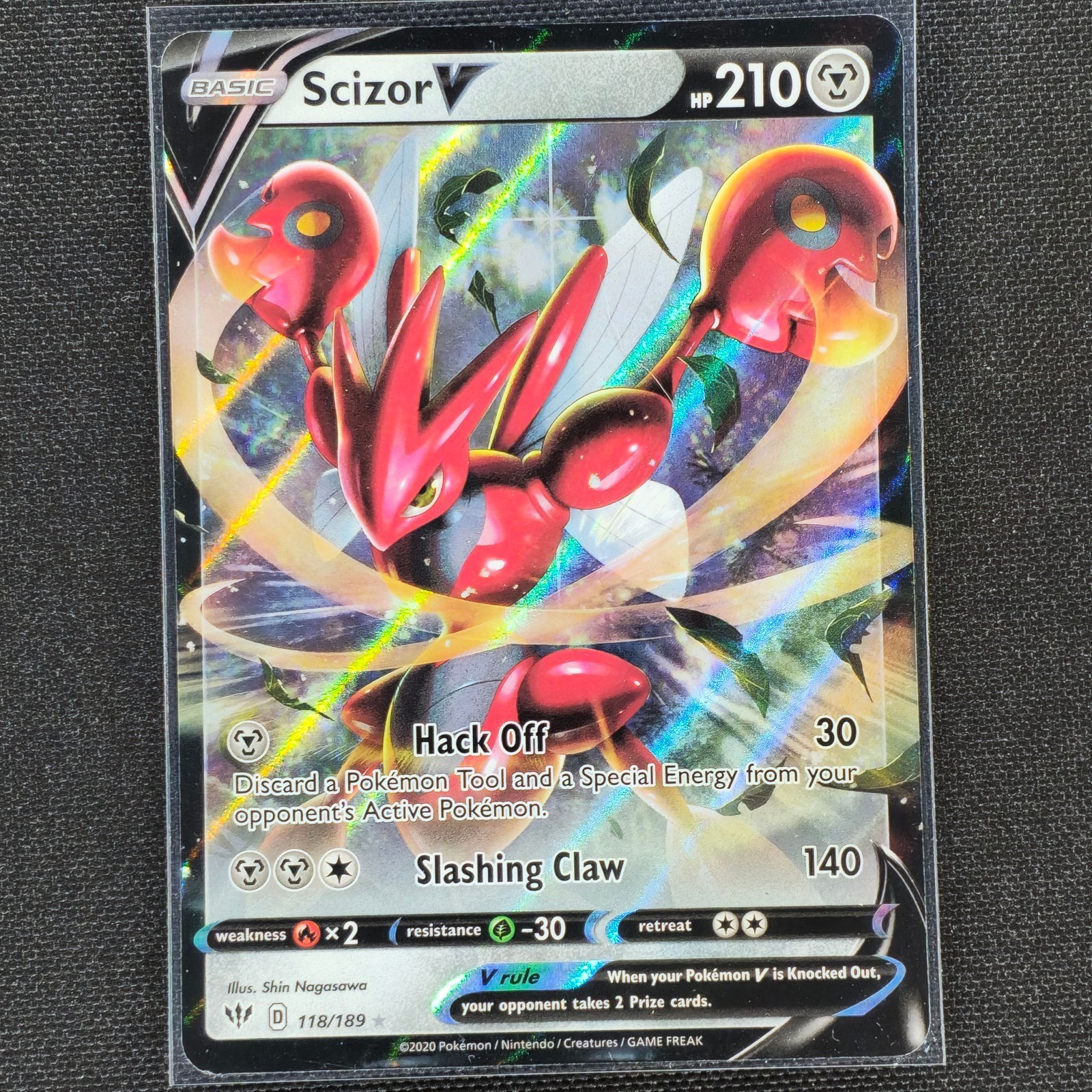 Scizor V - 118/189 - Ultra Rare - Darkness Ablaze - Pokemon Card - NM/M