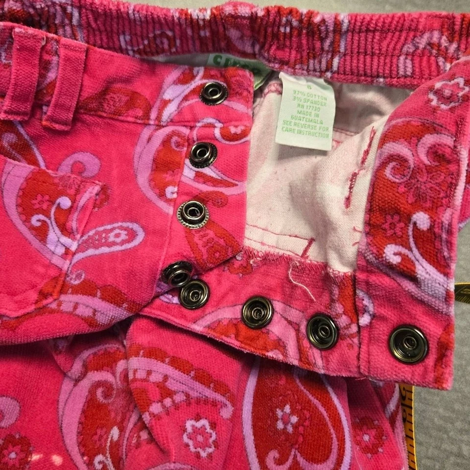 Pantalones acampanados Y2K Circo rosa cachemira cordón expuesto botón a presión niñas 6 Foto 4 de 4