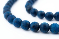 Matte Round Lapis Lazuli Beads 8mm Blue Gemstone 15.5 Inch Strand