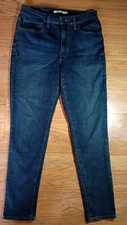 Levi Strauss 721 High Rise Skinny Women’s Denim Dark Blue Jeans Size 30 X 28 