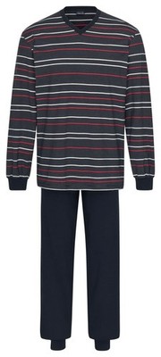 Ammann Schlafanzug Pyjama Langarm 7936 16 marine / rot / weiss gestreift