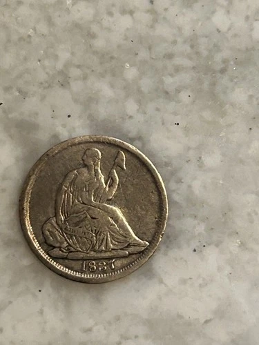1837 seated liberty half dime Fine Detail