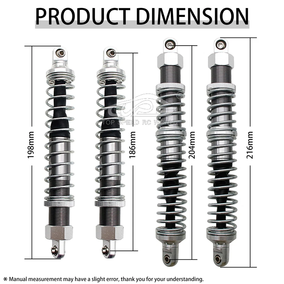 FLMLF 6mm Front and Rear Shock 4PCS for 1/5 Rc car Hpi Baja 5B SS 5T 5SC RC CAR - Image 2 of 4