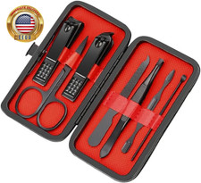 7 Piece Nail Clipper Set Manicure Pedicure Kit for Men Grooming Care Tools Profe