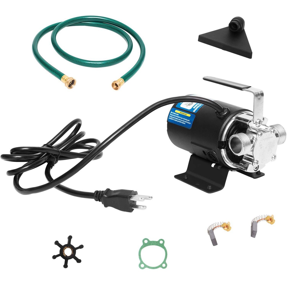 TIGEROAR Pompe de transfert d'eau 115 V AC 330 GPH avec interrupteur marche/arrêt, pompe de piscine avec tuyau de pompe portable de 1,8 m et ports de