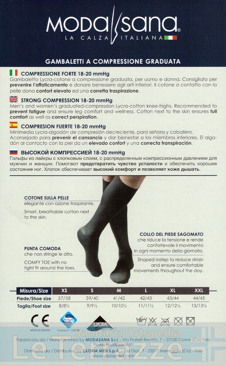 Modasana Gambaletti cotone forte 18mmHg calze uomo GLORIA