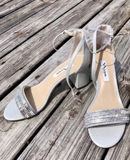 Nina New York Sparkly Mirror Comfy Wedding Sandals - US 7.5 EUR 37.5