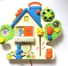 Vintage 1985 Fisher Price Musical Activity Center Baby Crib Toy Playpen Squeaky 