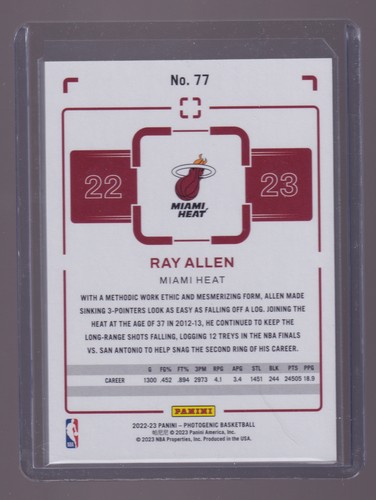 2022-23 Panini PhotoGenic Ray Allen #77 - Bild 2 von 2