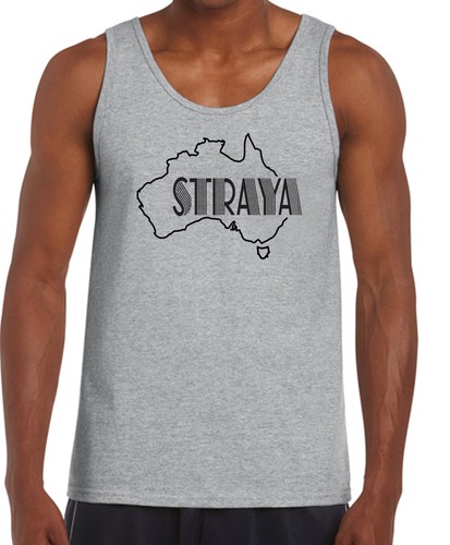Funny T-Shirts Singlet STRAYA retro Oz new Aussie Printed size tee Australia day - Picture 30 of 32