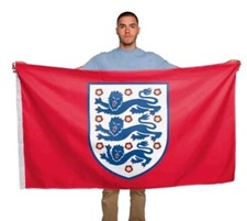 ENGLAND OFFICIAL FLAG WORLDCUP 2024 FOOTBALL SUPPORTER RED WHITE 3 LIONS GIFT 