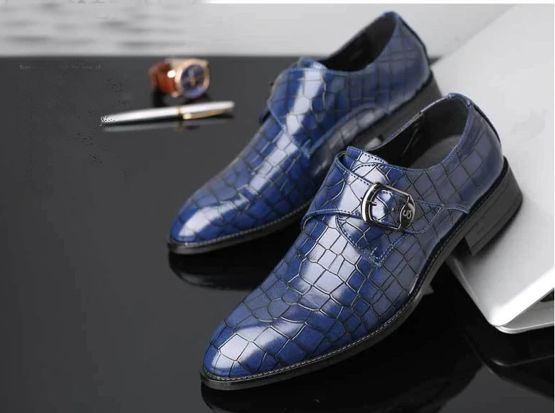 Blue sales monk shoes