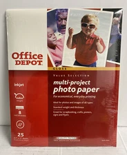 Inkjet Gloss Photo Paper Multi-Project 8.5" X 11" 25 Sheets Acid Free 8 mm New