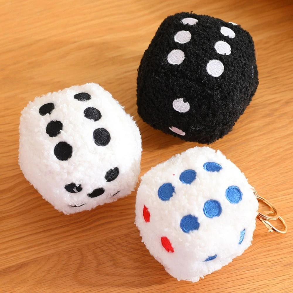 Plush Dice Keyring Plush Dice Ornaments Schoolbag Pendant Dice