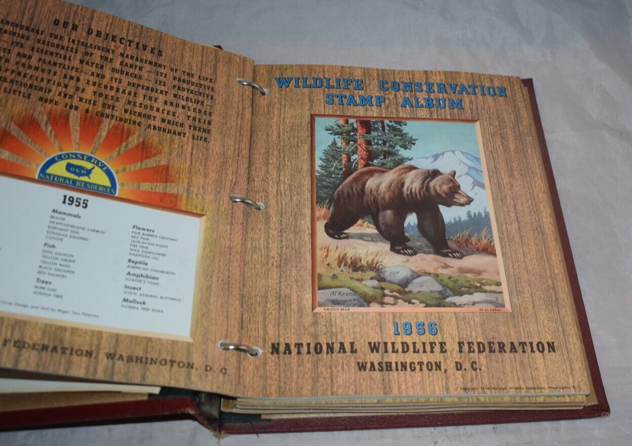 Wildlife Stamp Album National Wildlife Federation 19541963 Rare Red Binder eBay