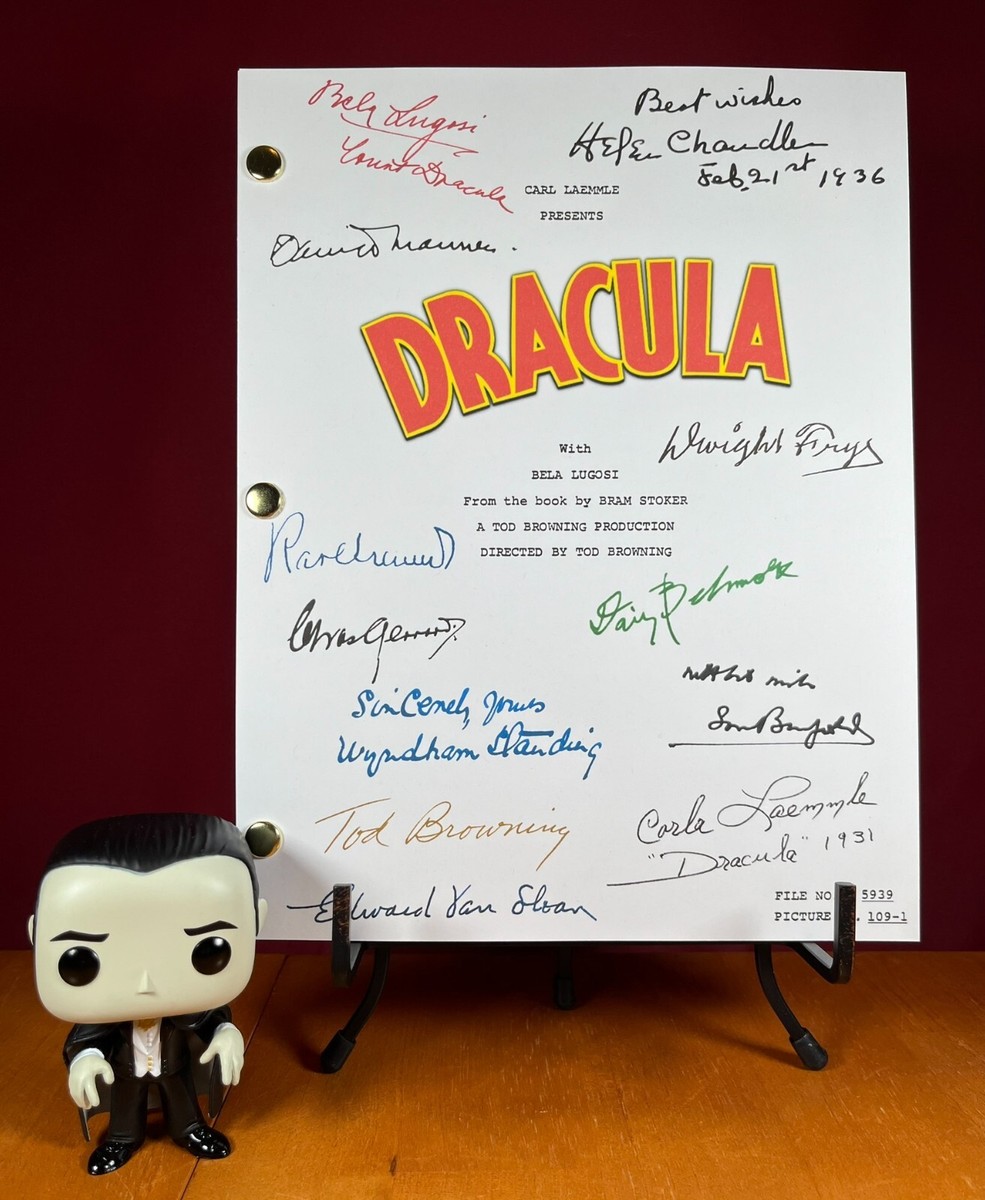 Dracula Script Signed- Autograph Reprints- Bela Lugosi- Dracula