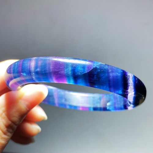 55mm Natural Color Fluorite Crystal Quartz Bangle C2 - Picture 2 of 14