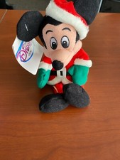 The Disney Store Mini Bean Bag Santa Mickey 7" XMAS stocking stuffer