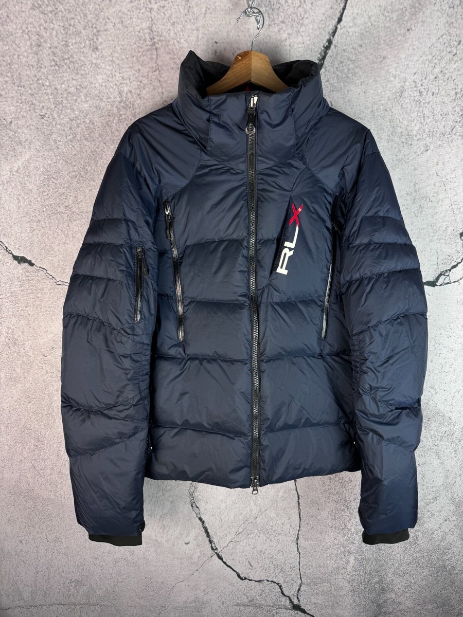 Ralph Lauren RLX Navy Blue Puffer Down Jacket Coat Men's L | eBay