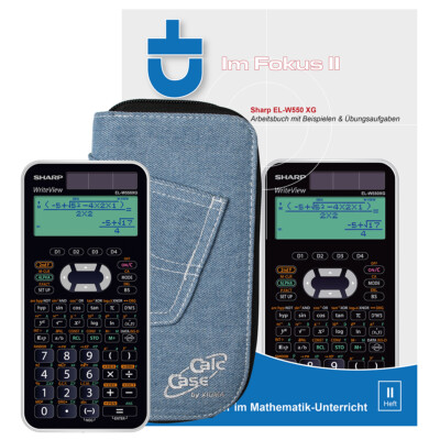 Sharp EL-W550 XG mit CalcCase Schutztasche und Buch - Sharp EL-W550XG
