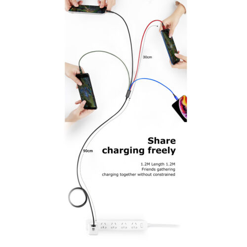Mutil Cable 4-in-1 8 Pin Micro Usb Type C Fast Charging Cord For iPhone Samsung - Picture 8 of 10