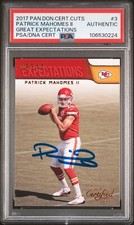 PATRICK MAHOMES SIGNED 2017 PANINI DONRUSS CERTIFIED CUTS ROOKIE AUTO PSA AUTH