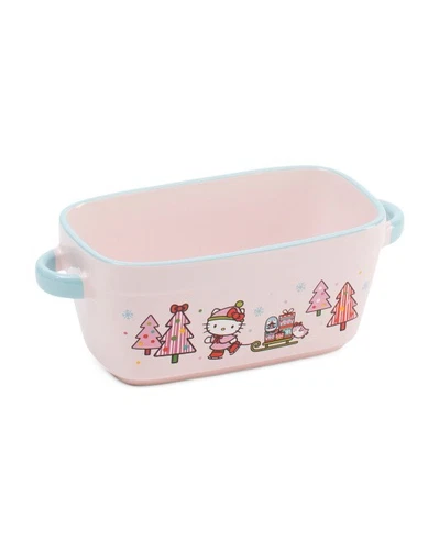 HELLO KITTY Christmas Ice Skates Ceramic Loaf Pan / Jello Mold 9" x 5.5" NEW