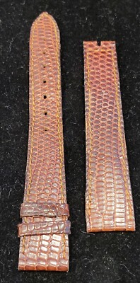 VINTAGE LE MUST DE CARTIER WATCH STRAP BAND BROWN SNAKE SKIN LEATHER