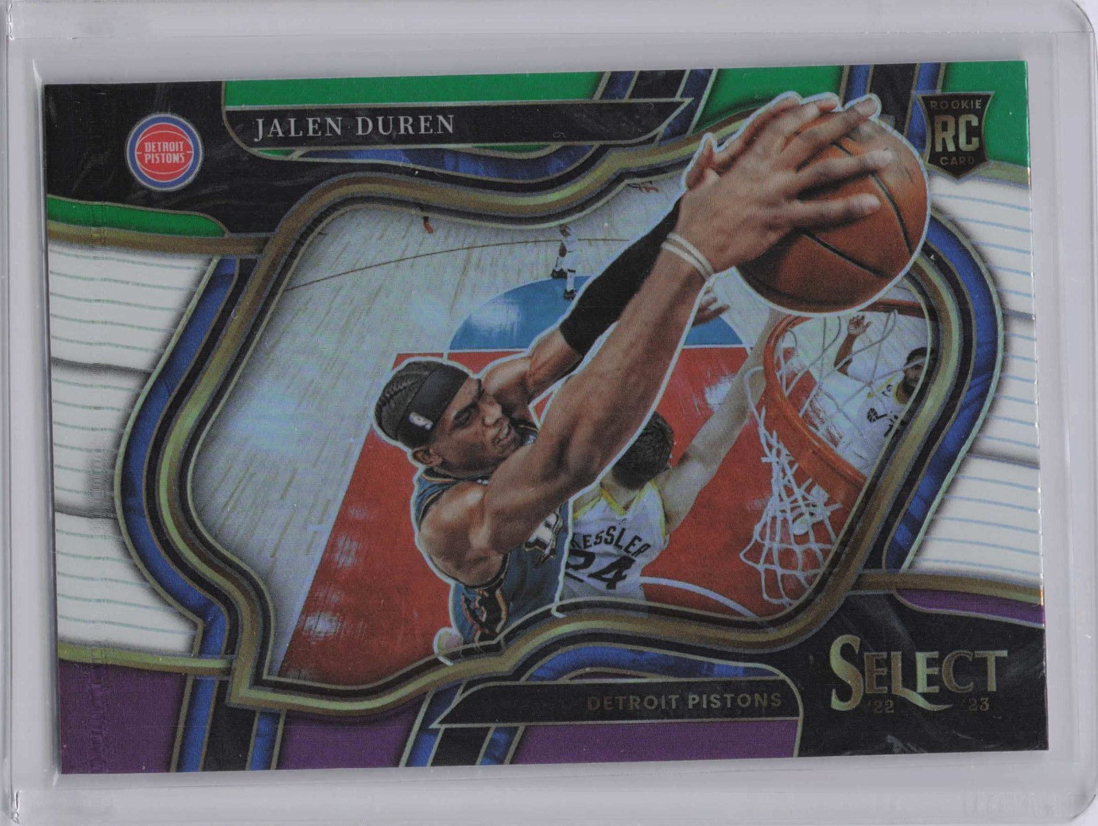 2022-23 Panini Select Jalen Duren Green White Purple Prizm Courtside #286 (RC)