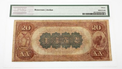 1882 Brown Back $20 National Currency Note Fr #496 Hanover NB Ch