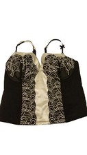 Ladies Cacique Plus 18/20 Underwire Bustier Black Cream Hook Closure Corset