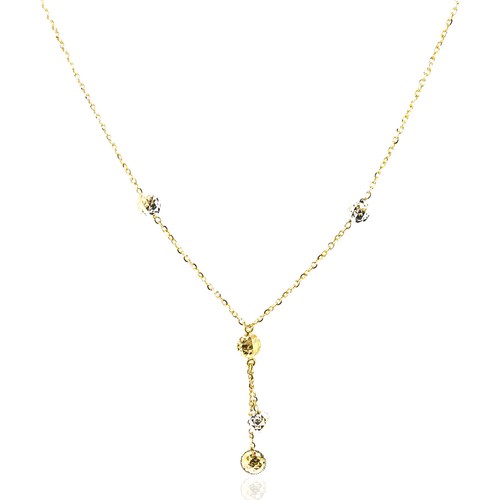 Collana A Y In Oro Giallo 9 Carati Con Zircone Cubico Bianco – Catena 43-46 Cm, Ispirazione Italiana - 2