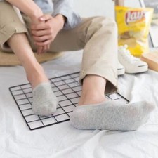 3-12 Pairs Men Invisible No Show Nonslip Loafer Low Cut Solid Cotton Socks Us