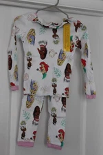 Girl sz10 NWT Tiana Ariel Mohan Snug Fit 2pc pajamas Long Sleeve by Disney