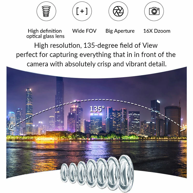 SJCAM A30 WiFi 16X ZOOM 1080P Police Body Camera Action Sports Law Enforcement - Image 3 of 4