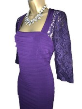 WALLIS ❤️ BEAUTIFUL PURPLE LACE EVENING PARTY DRESS SIZE 12 14 Wedding Party