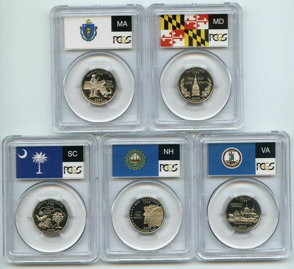 50 State Quarters set from 1999 s - 2008s 50 coins in PCGS PR69 DCAM PROOF SLABS - Image 3 of 4