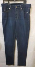 Seven 7 Women's Hi Rise Skinny Tummyless Jean Size 16 Dark Blue Stretch EUC