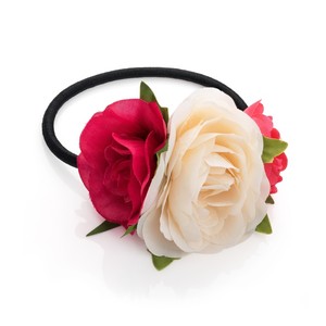 Détails Sur Red Rose Crème Triple Fleur Rose Cheveux Bande élastique Pompon Queue De Cheval Accessoires Afficher Le Titre Dorigine