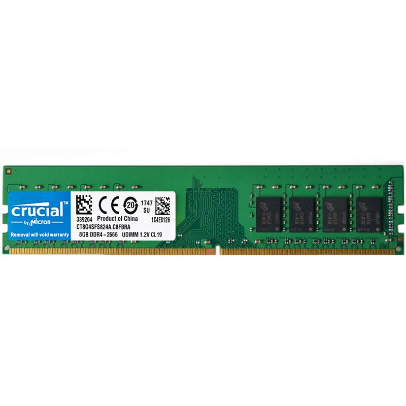 Crucial DDR4 8GB 2666 Mhz PC4-21300 288pins Desktop Memory Dimm Ram 1X8GB - Image 2 of 4