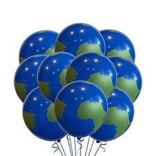 12 Pack Globe Balloons, World Balloons, Earth Balloons, Earth Day, World Party