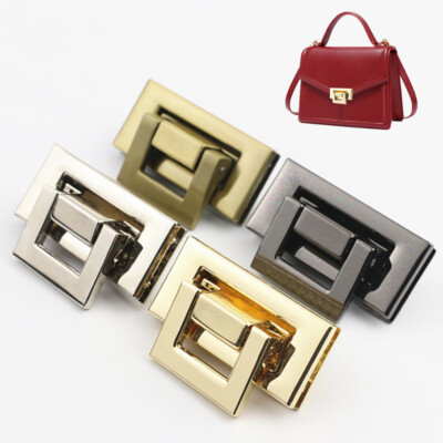 Rectangle Twist Turn Lock Fastener Clasp Purse Closure for DIY Craft Bag 