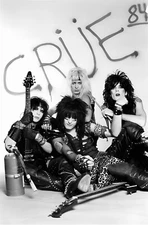 11.69x16.54 Motley Crue Poster 1984 HD Black And White