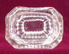 Albany Master Salt Cellar Open Dip Central Glass 196 EAPG Antique 1870s #40 AsIs