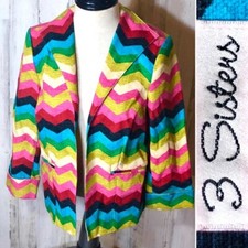 3 Sisters Colorful Chevron Blazer