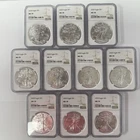 Lot of 10 NGC MS70 2020 American Silver Eagle Coins in Protection Slabs