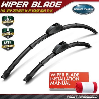 2x Front 26'' & 18'' Windshield Wiper Blades for Jeep Cherokee 14-25 Ford Dodge