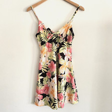 Forever 21 Babydoll Floral Dress Small Fairy Y2K Vacay Beach Tropical Vacay