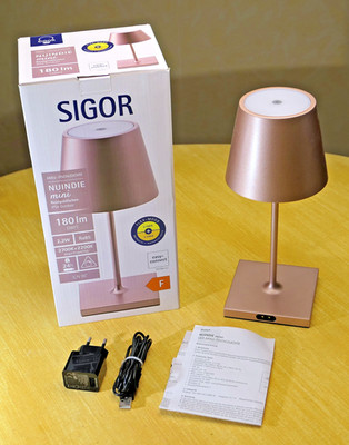 SIGOR NUINDIE Akku-Tischleuchte mini 250 mm rosegoldfarben